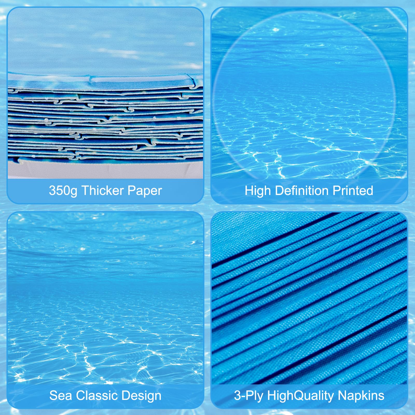 Litmitfu Undersea Napkins paired with plates for cohesive table decor.