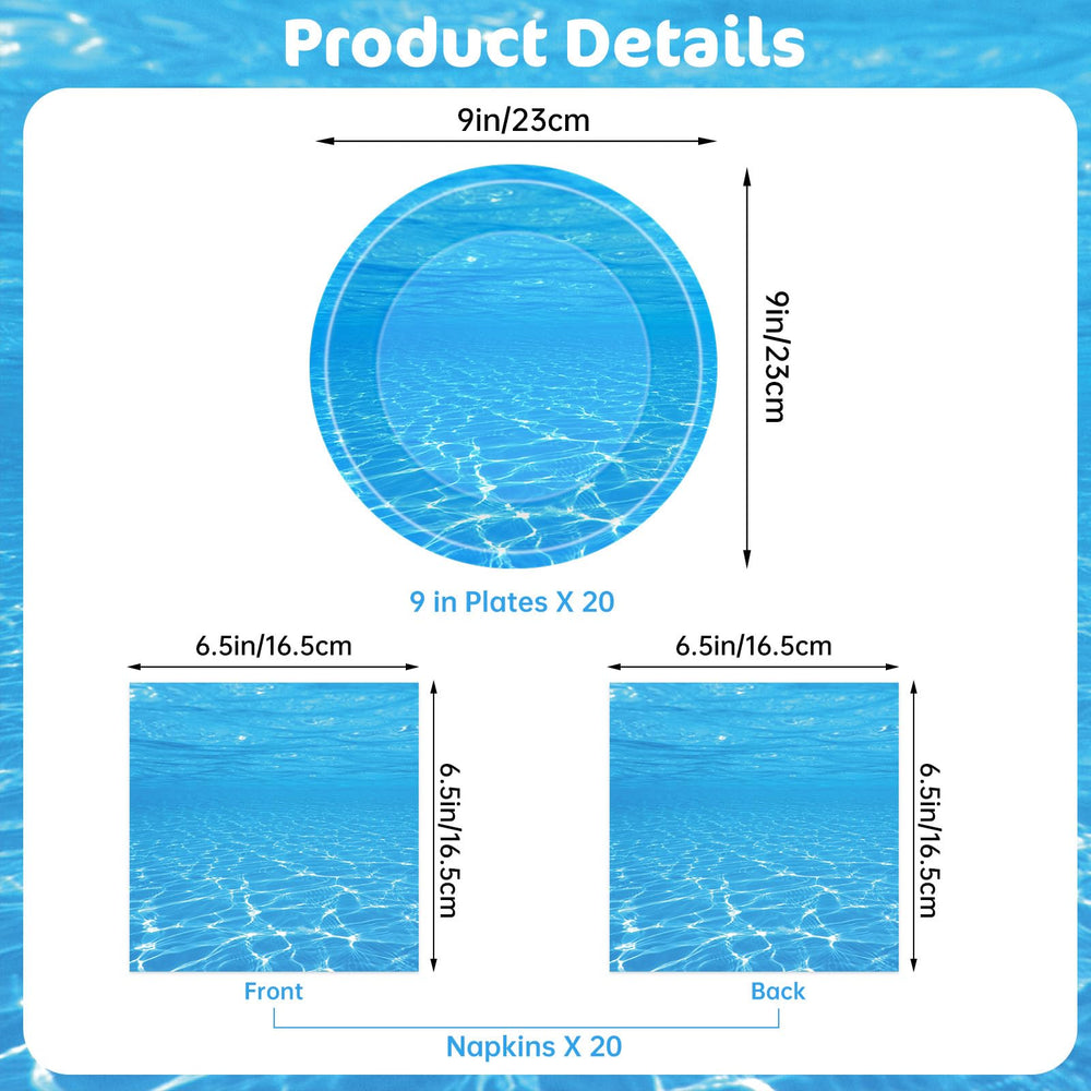 Litmitfu Undersea Plates feature bright pattern for festive beach parties.