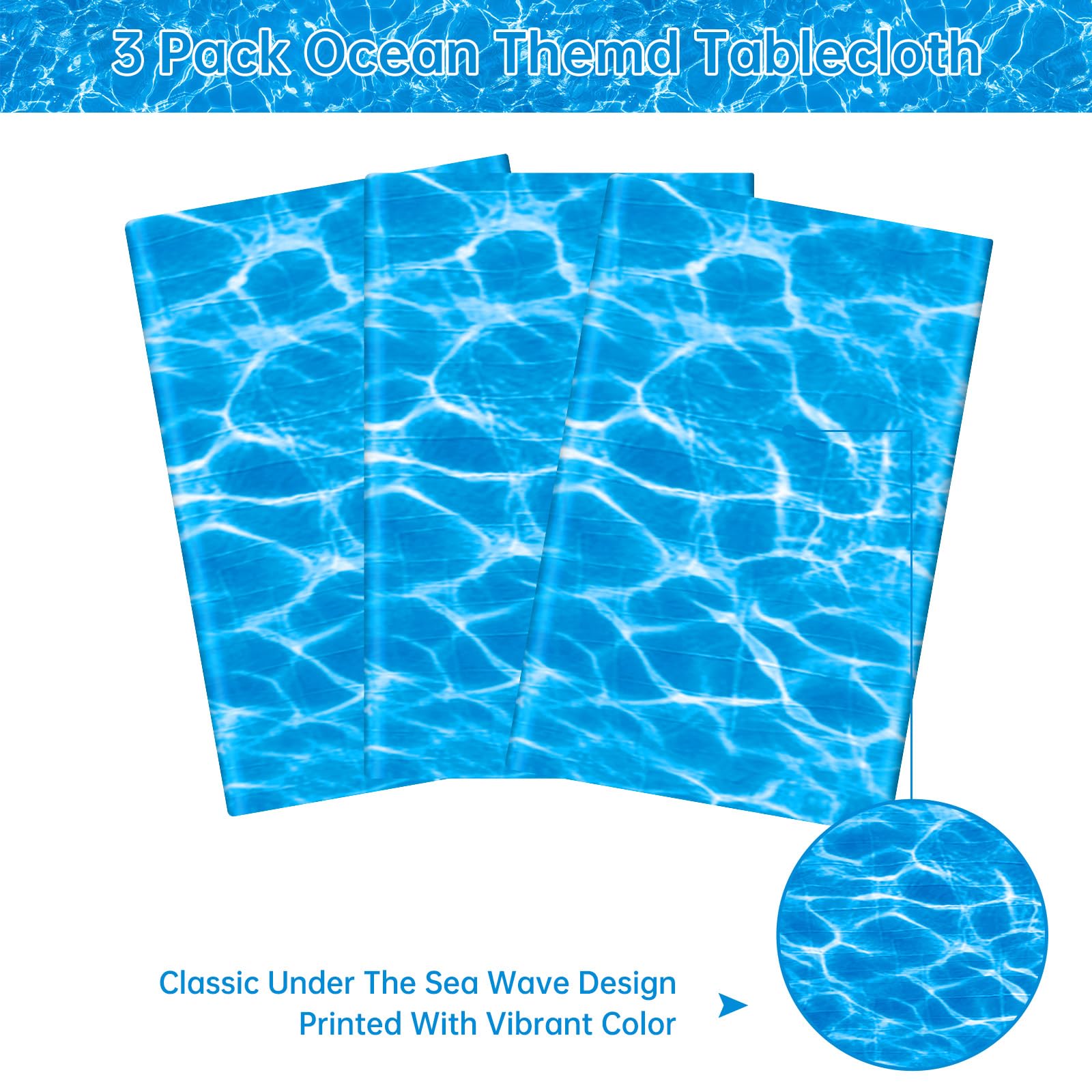 Litmitfu Waterproof Ocean Table Cover protects surfaces during events.