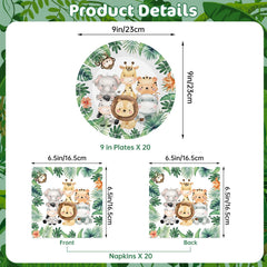 Litmitfu safari plates closeup featuring elephant and giraffe artwork for engaging dining