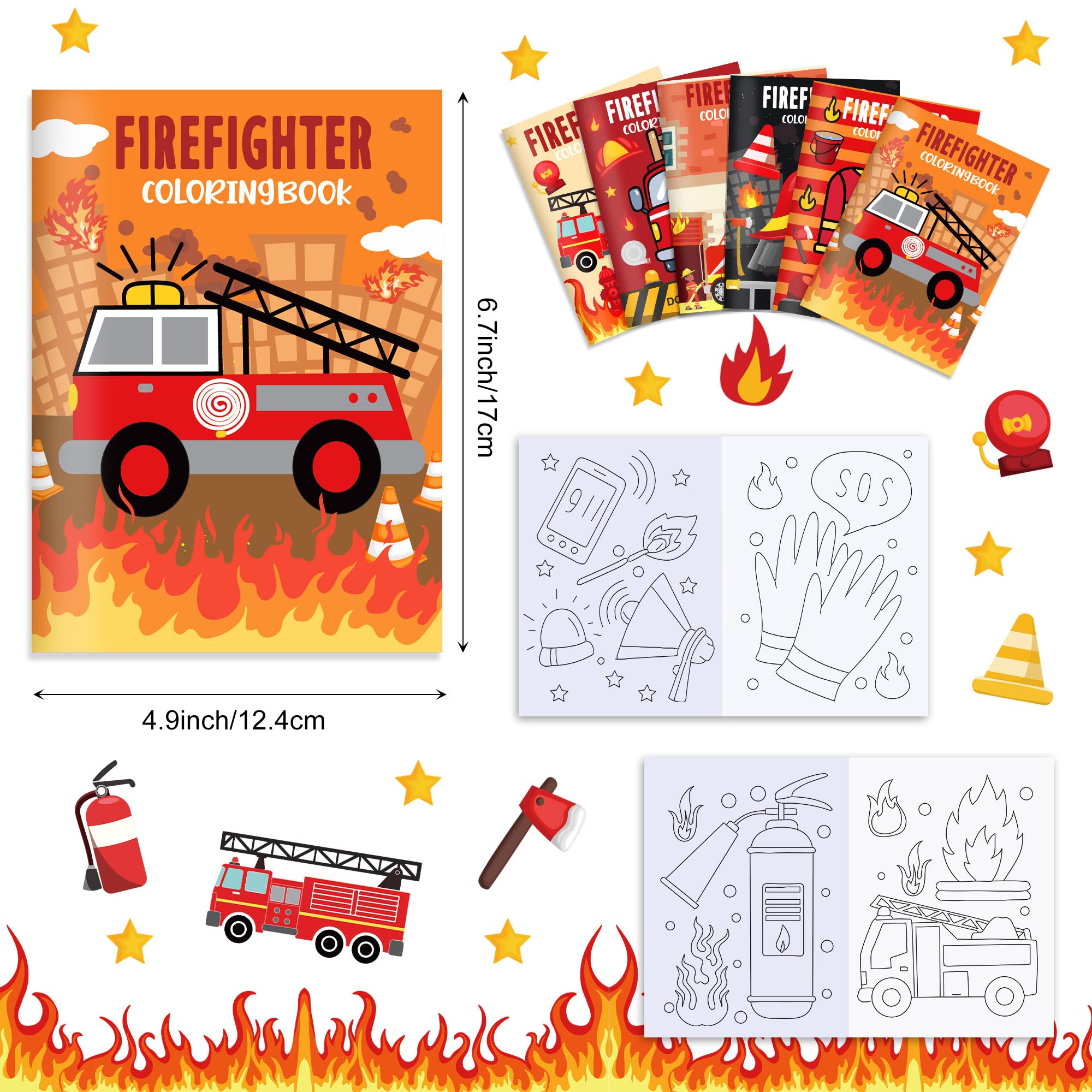 littkeef cliaet fire truck coloring book cover design two copy set for sharing