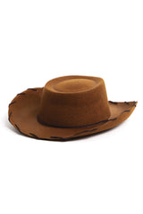 Little Adventures brown cowboy cowgirl hat front view for dress-up play