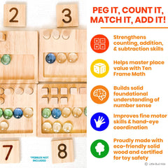 LITTLE BUD KIDS addition-subtraction pieces enable hands-on math exploration.