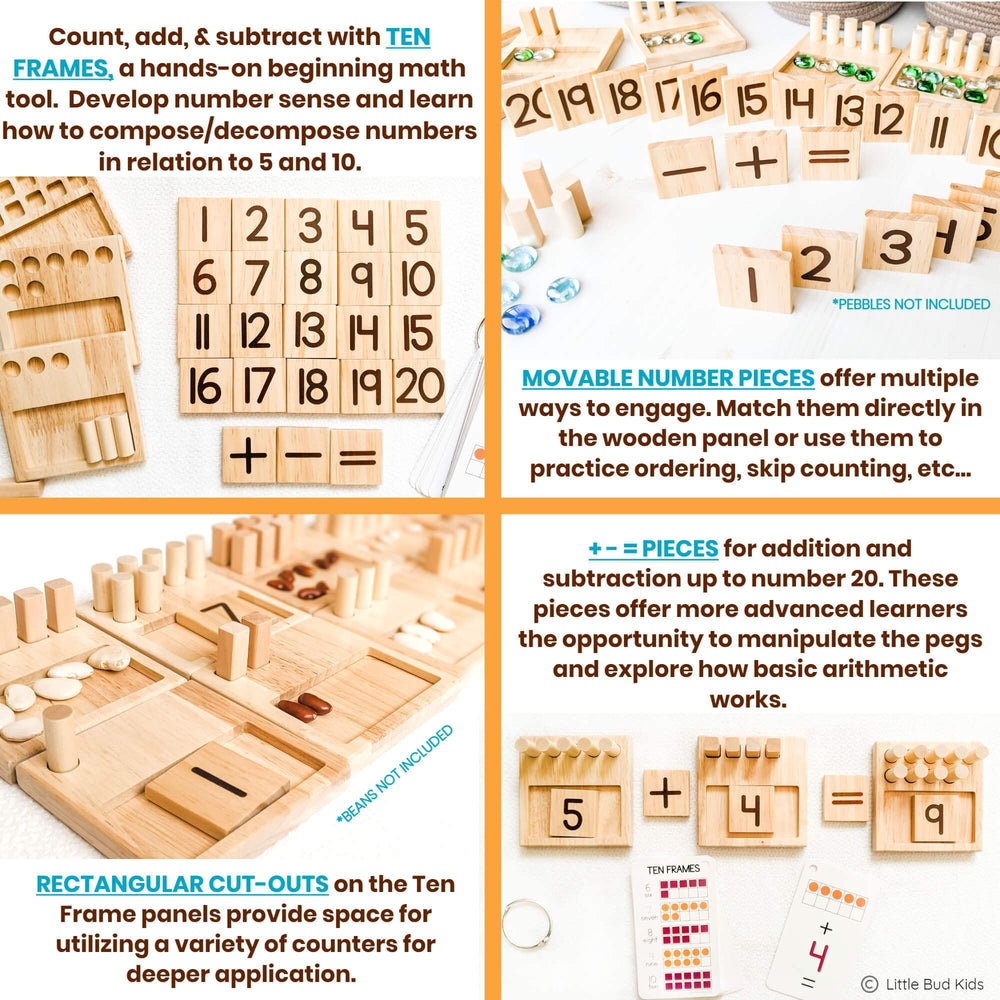 LITTLE BUD KIDS cylinders and cuboids pegs encourage correct matching.