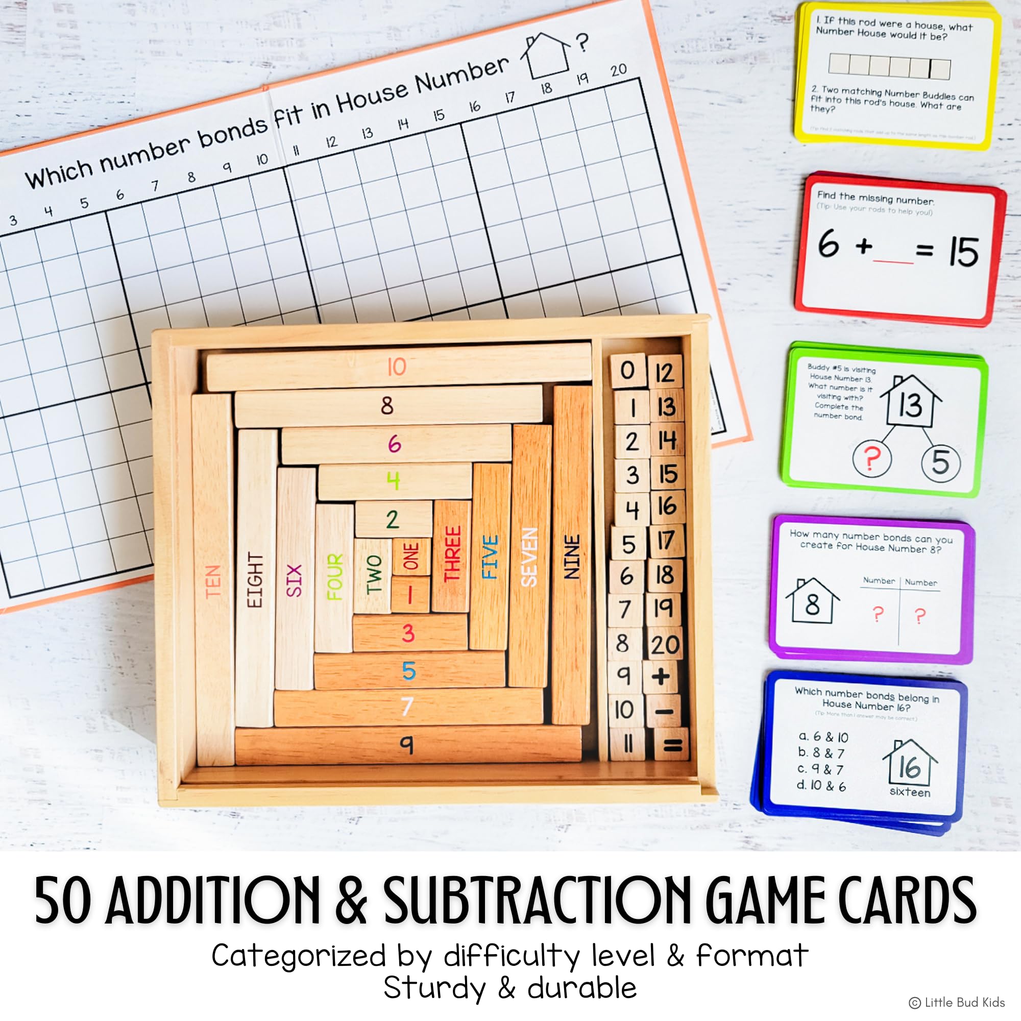 LITTLE BUD KIDS Number Buddies base-ten awareness through counting rods and grid