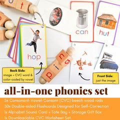 LITTLE BUD KIDS Word-builder blocks close-up highlighting vowel rods.