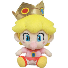 Little Buddy Baby Peach plush front view, soft yellow cuddle toy for imaginative play