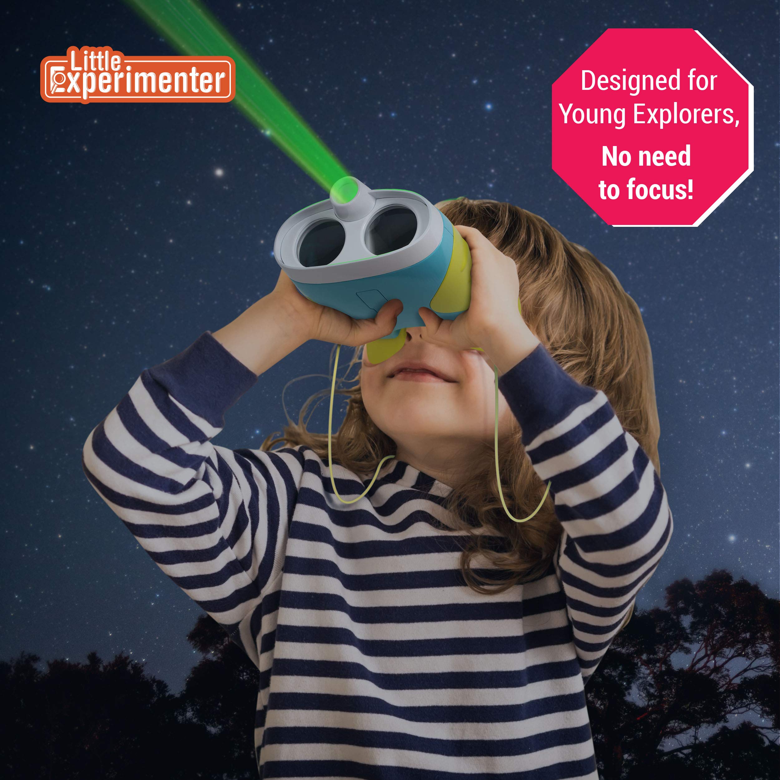 Face-comfort rubber eyecups on Little Experimenter binoculars for gentle, comfy viewing