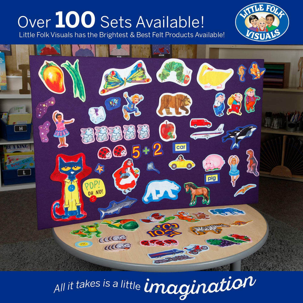 Little Folk Visuals educational felt board set supports homeschool and classroom activities.