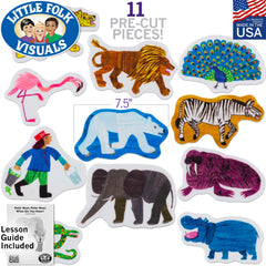 Little Folk Visuals precut polar bear felt pieces for classroom activities.