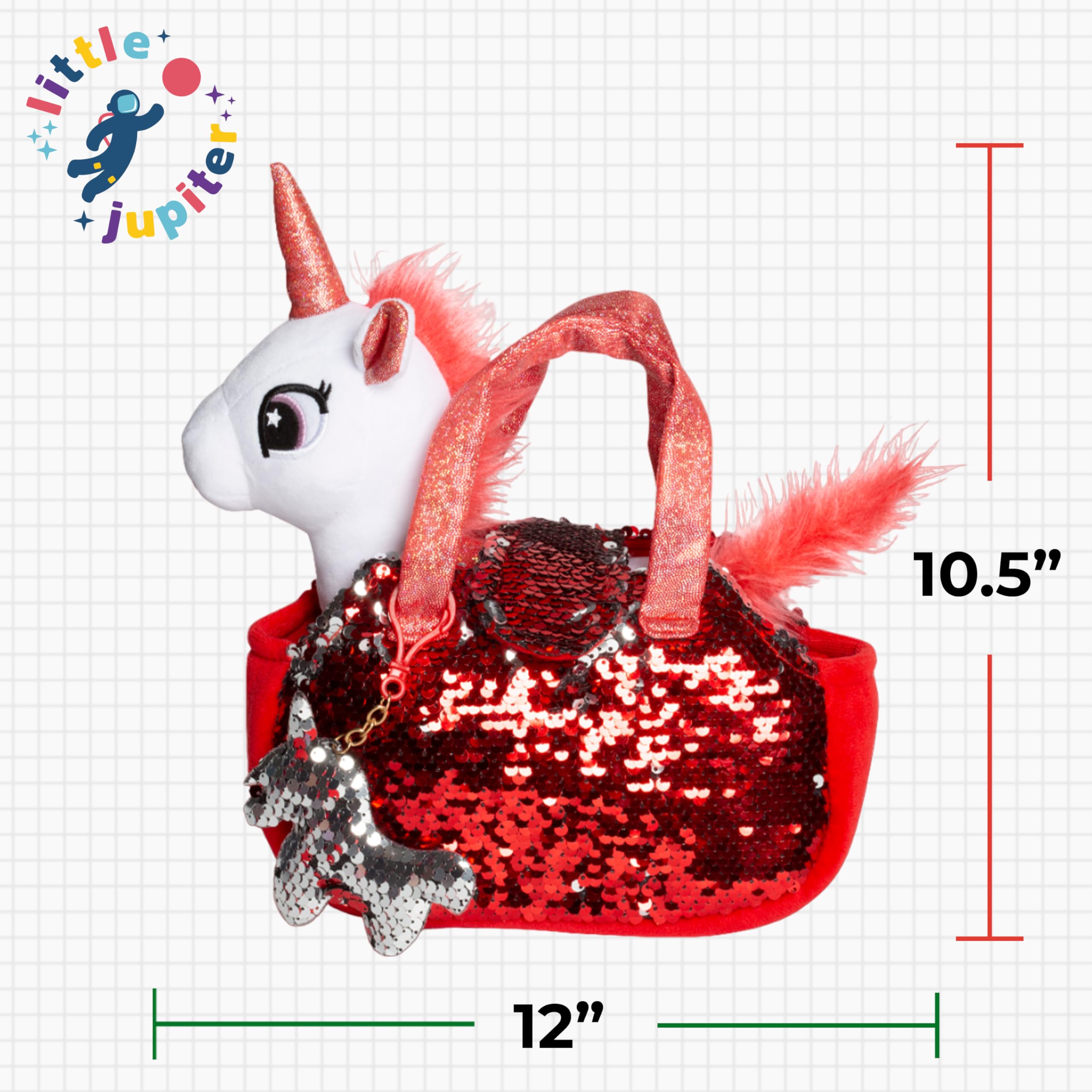 Little Jupiter 12-inch unicorn plush is a larger cuddle buddy for storytelling.