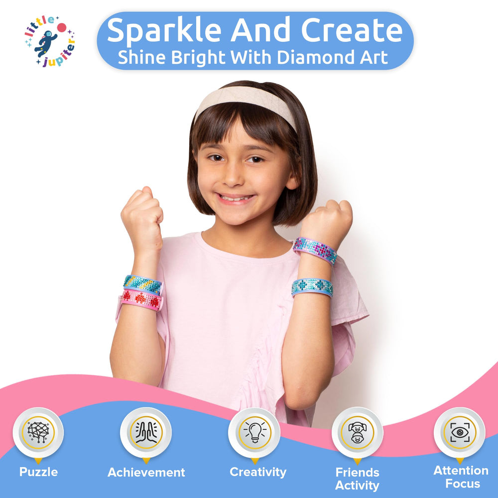 Little Jupiter Diamond Art Bracelet Kit design 02 features bold hues for engaging playdates.