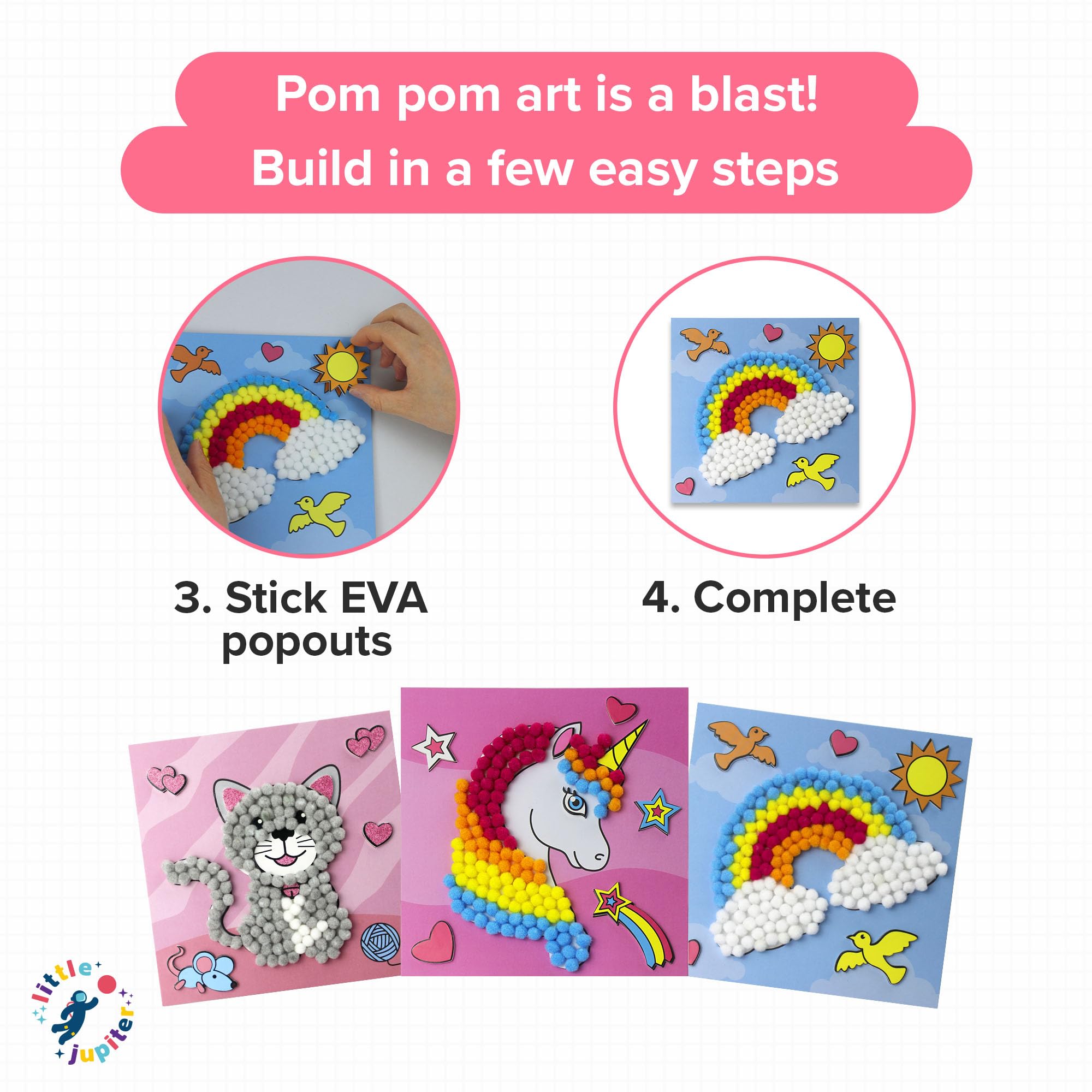 Little Jupiter sticker cards with sticky backing for rapid art.