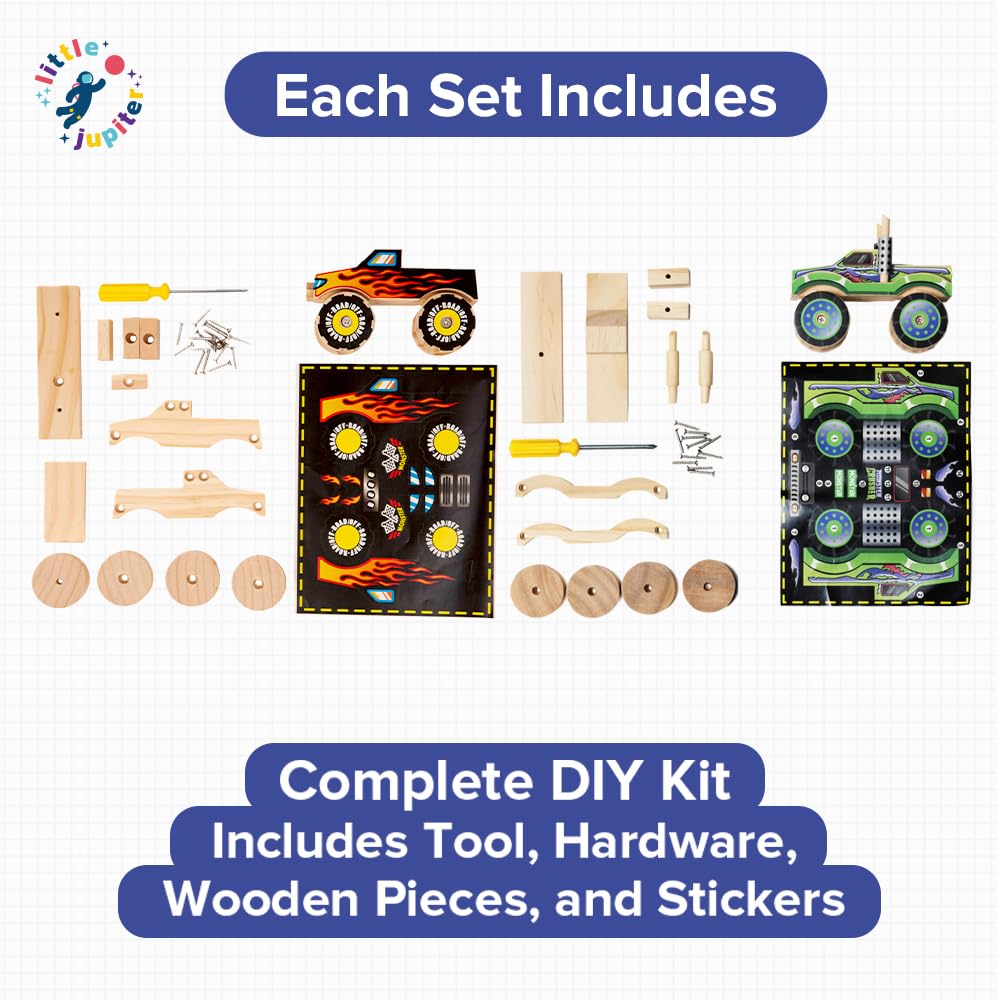 Little Jupiter DIY wood kit screwdriver included for beginner woodworking.