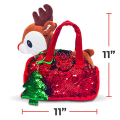 Little Jupiter eleven-inch reindeer plush is cuddly for sleep and play.