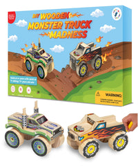 Little Jupiter Monster Truck assembly kit with moving wheels for hands-on building.