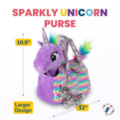 Little Jupiter reversible sequin bag flips pink to silver for tactile fun.