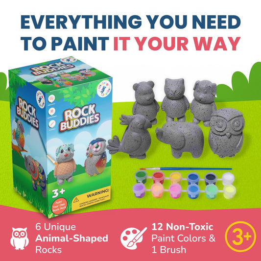 Little Jupiter Rock Buddies bear rock figure ideal for classroom crafts.