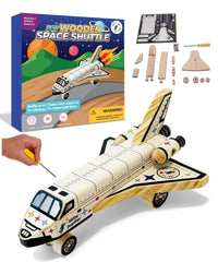 Little Jupiter space shuttle kit wood parts ready for assembly and play