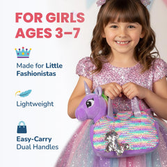 Little Jupiter carrier purse with sparkling sequins offers a stylish on-the-go accessory.