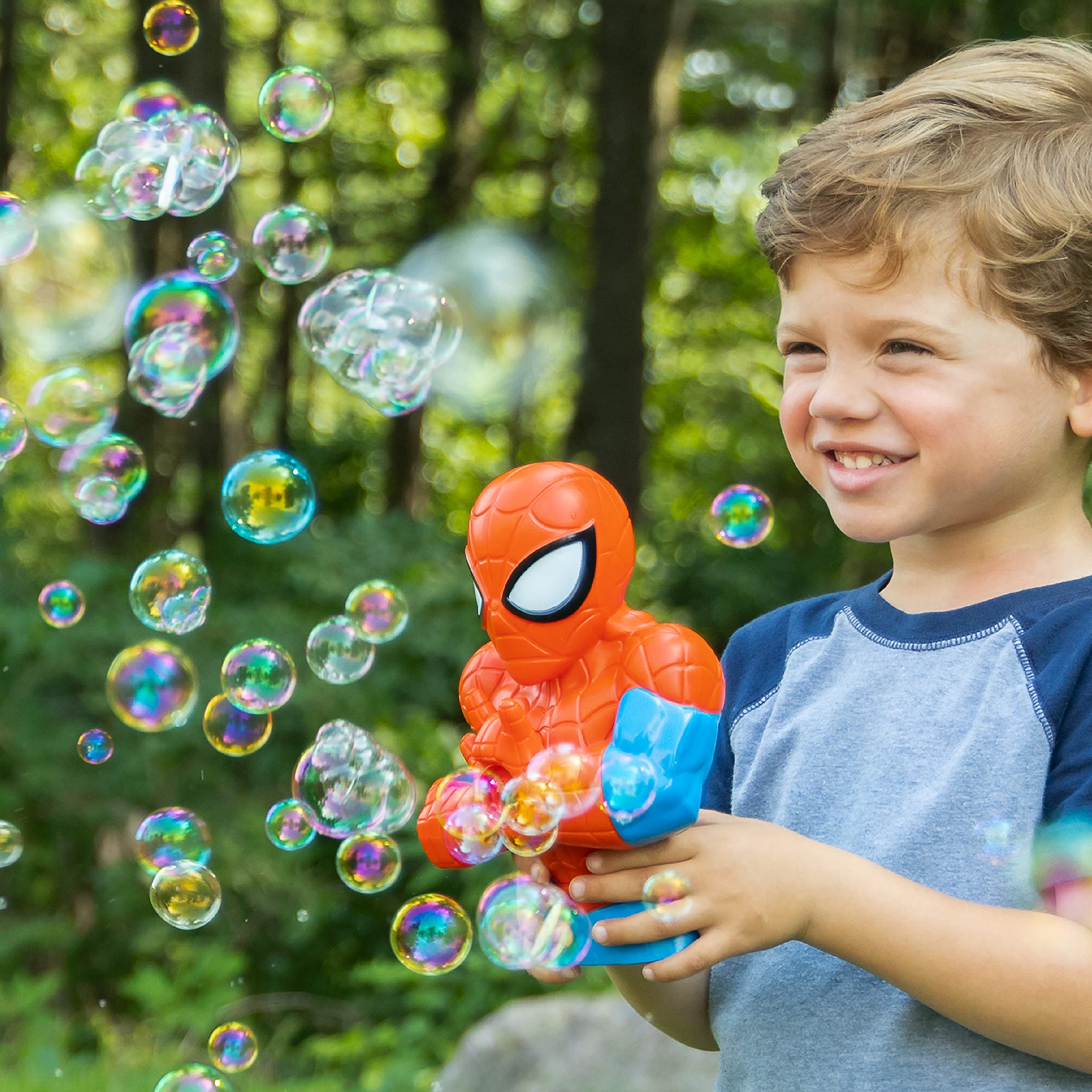 Little Kids Spider-Man on/off button for easy, independent operation.