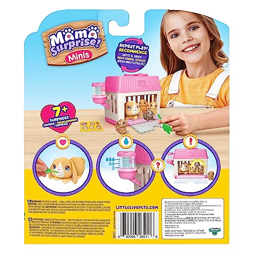 Little Live Pets baby bunnies revealed inside the playset; collectable surprises for imaginative stories.