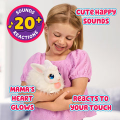 Three adorable babies revealed inside the hutch for caring and imaginative play.