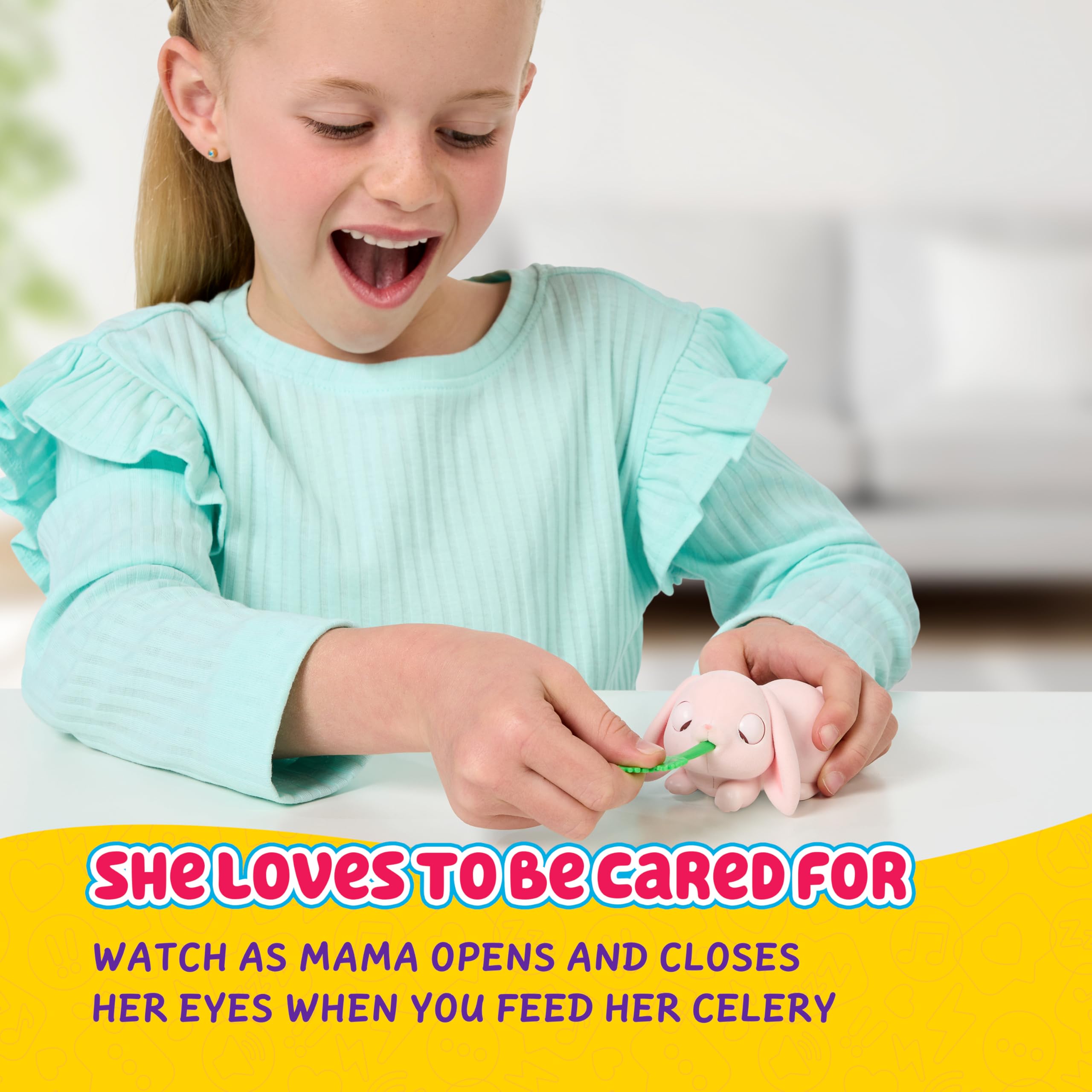 Care package accessories encourage brushing feeding and gentle petting