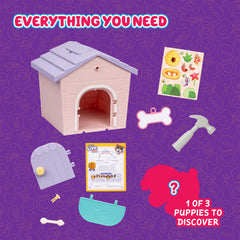 Little Live Pets Puppys Home includes a name plate for personalized naming