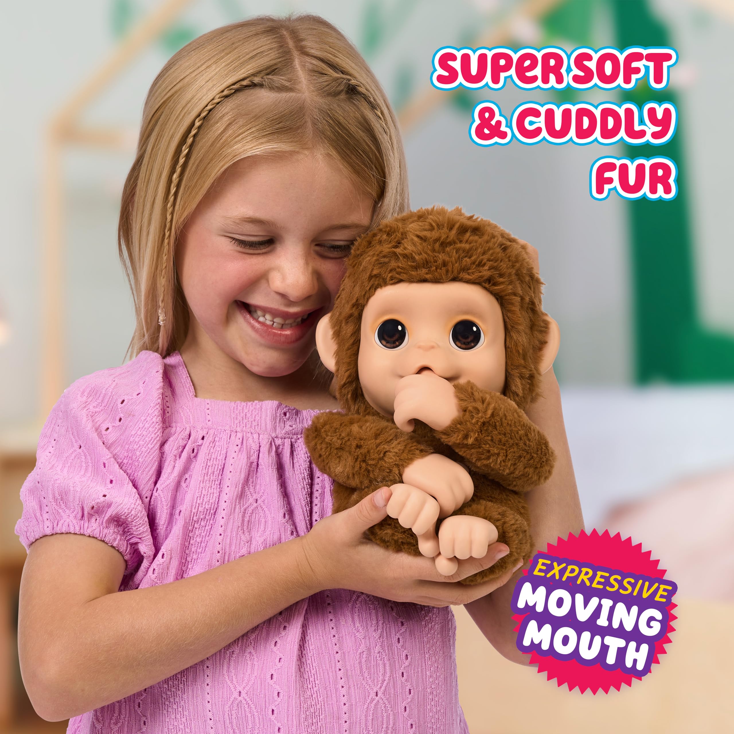 Mango soft fur and ears add comforting, huggable realism.