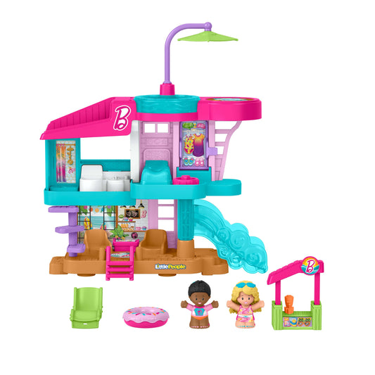 Little People Barbie Beach House front view for imaginative beach day storytelling