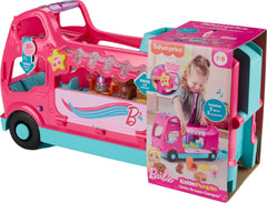 Little People Barbie Dreamcamper RV fridge opens for realistic pretend meals