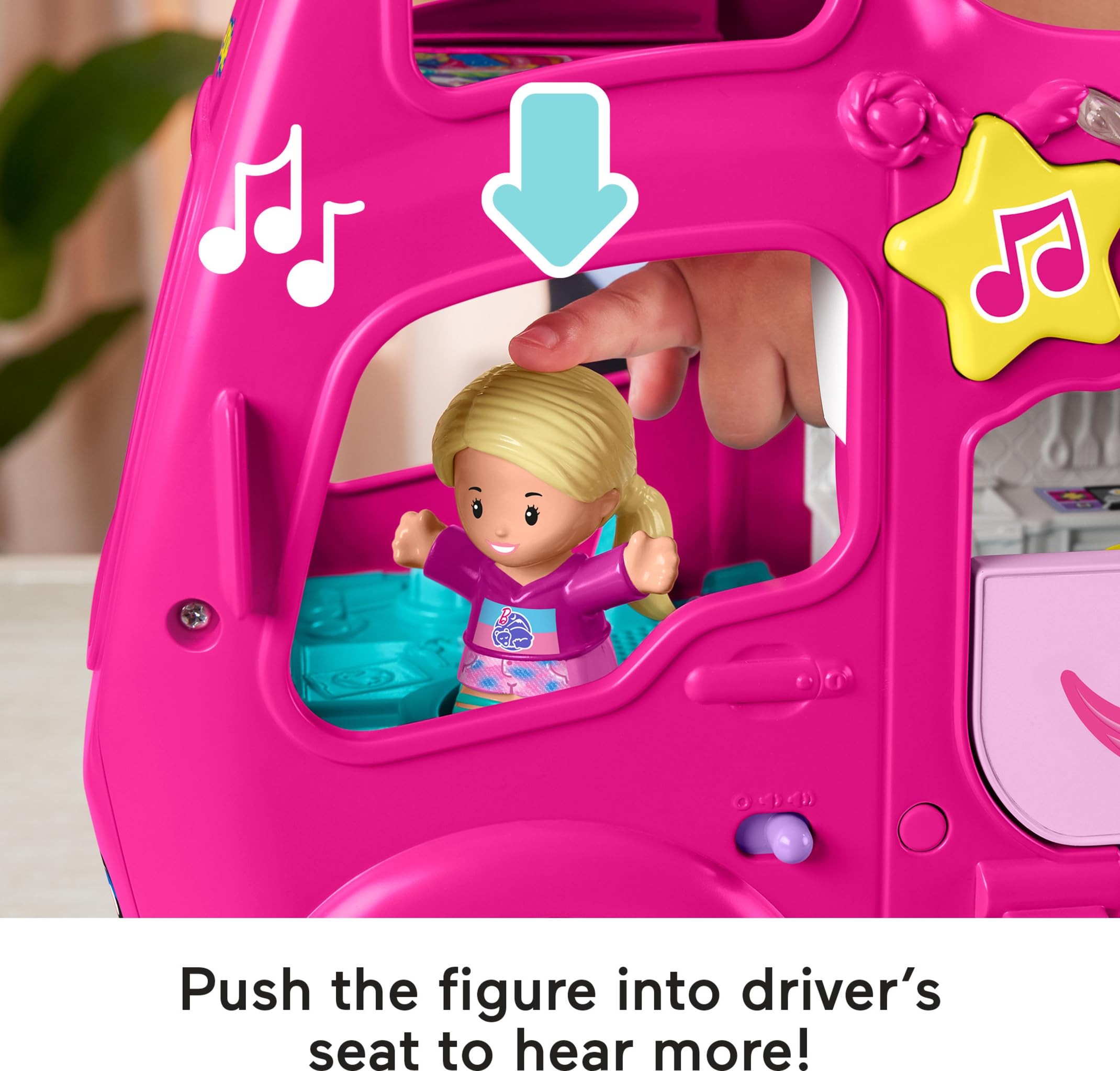 Little People Barbie Dreamcamper RV side deck opens to expand play space