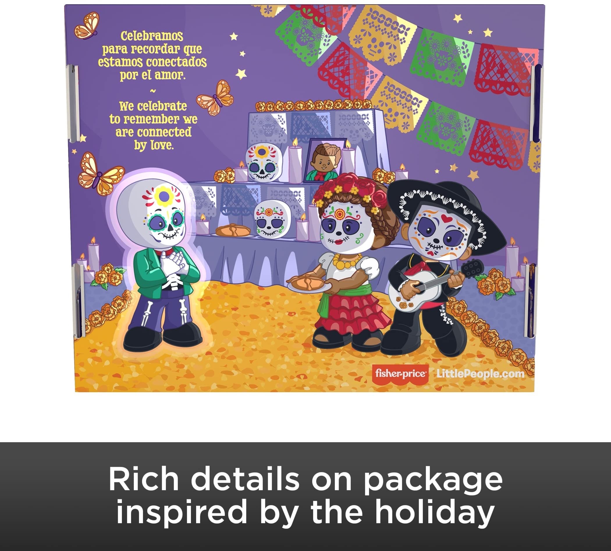 Little People Collector Día de Muertos Calacas skeleton figure for festive display.