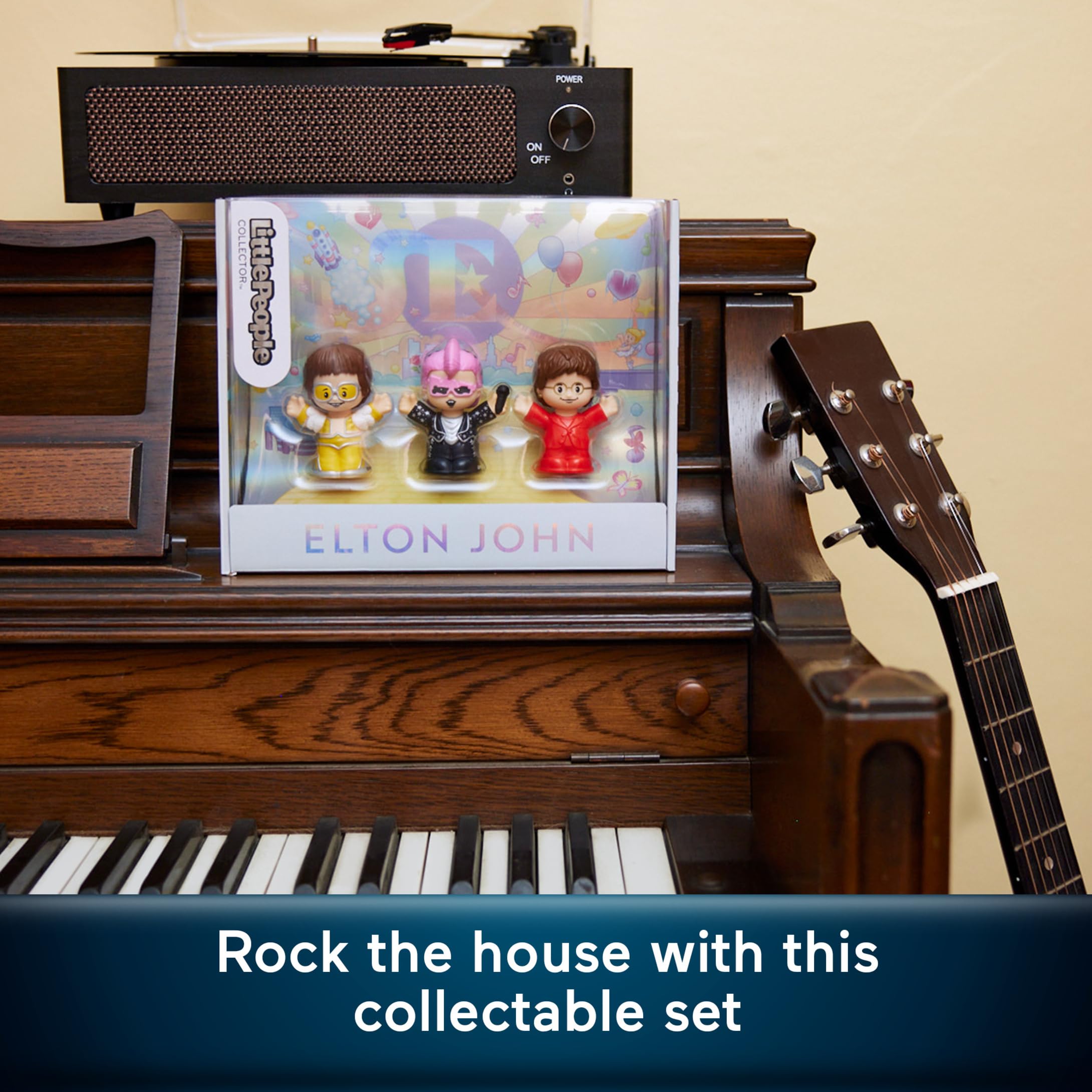 Little People Collector Elton John 1990s red ensemble figure perfect for shelves and conversations