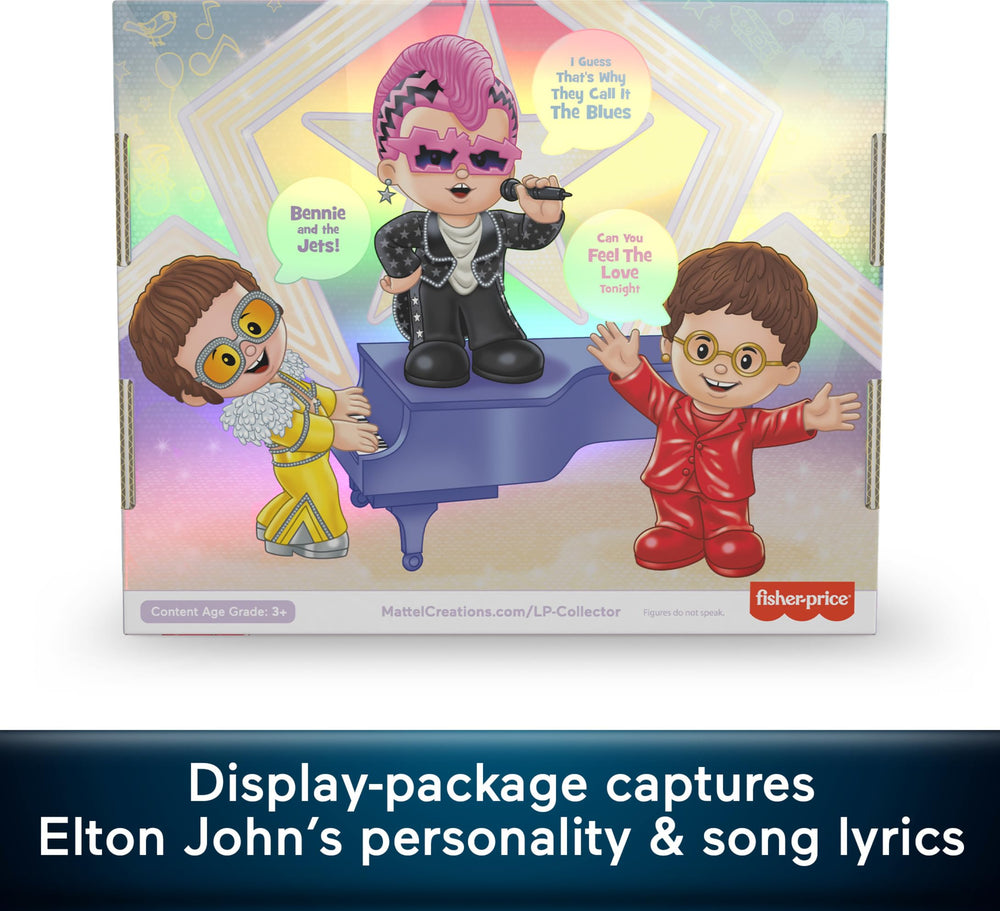 Little People Collector Elton John display packaging highlights iconic era-inspired presentation
