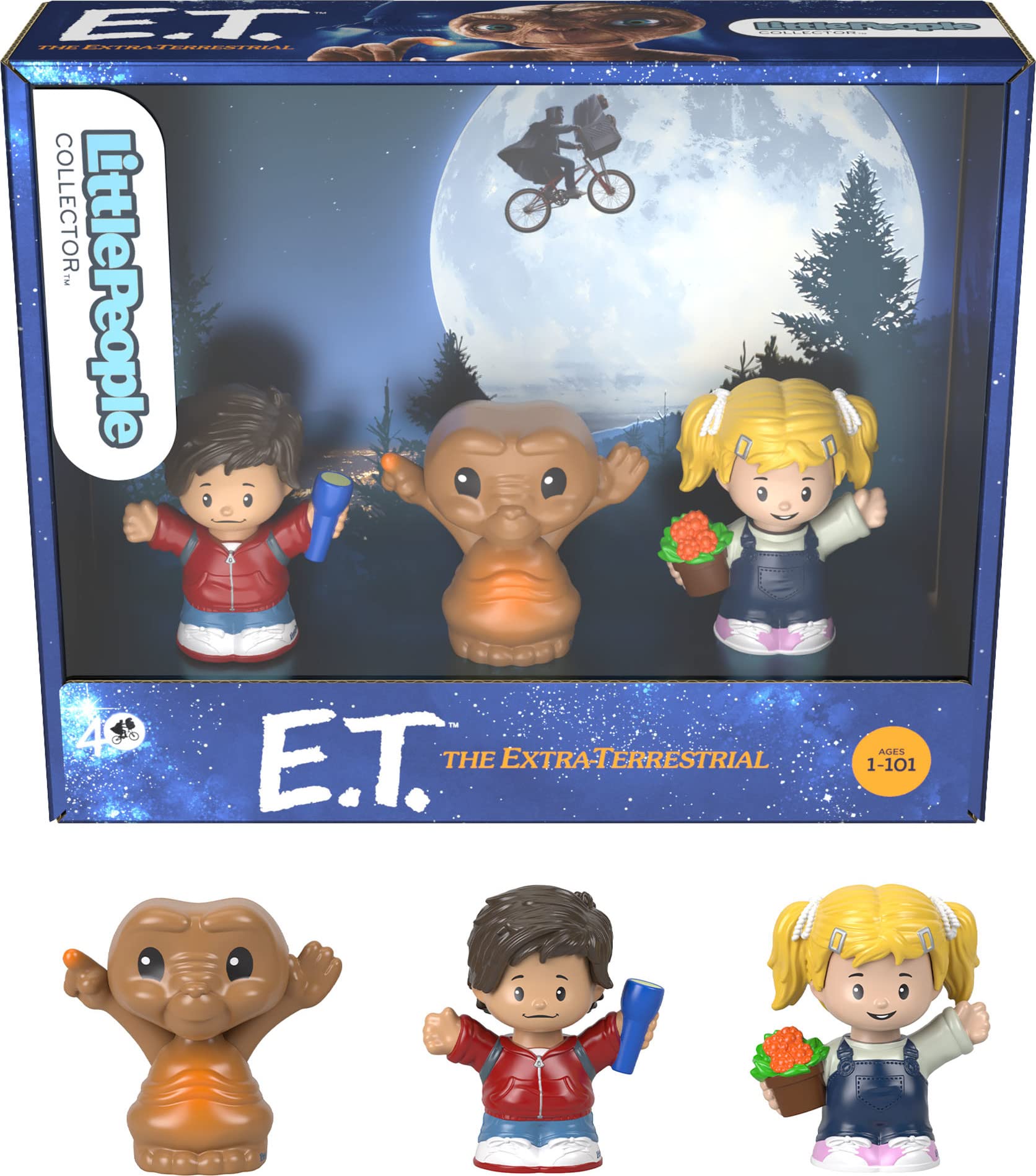 Little People Collector ET three-figures display on shelf for nostalgic fans