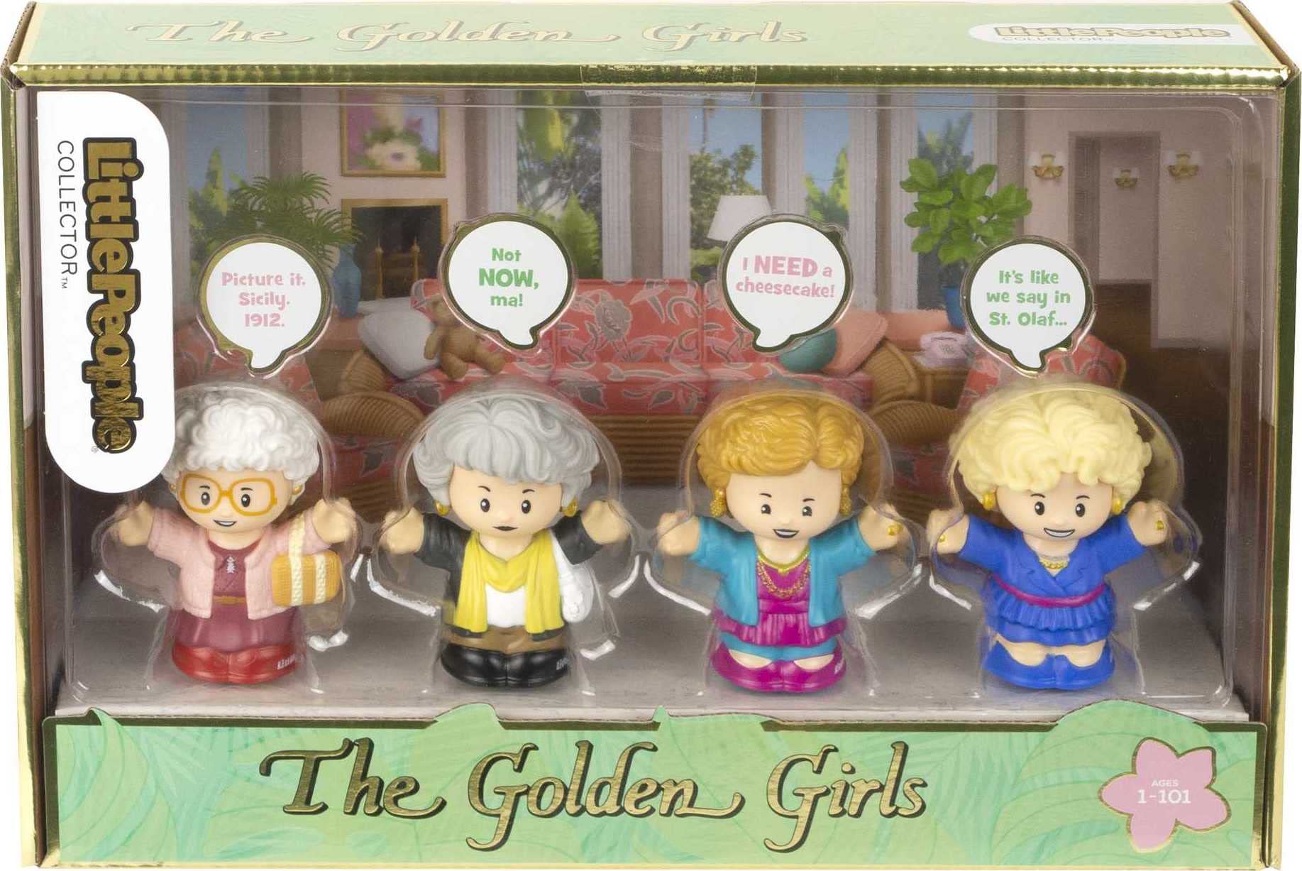 Gift-ready packaging for Little People Collector Golden Girls set, ideal for gifting.