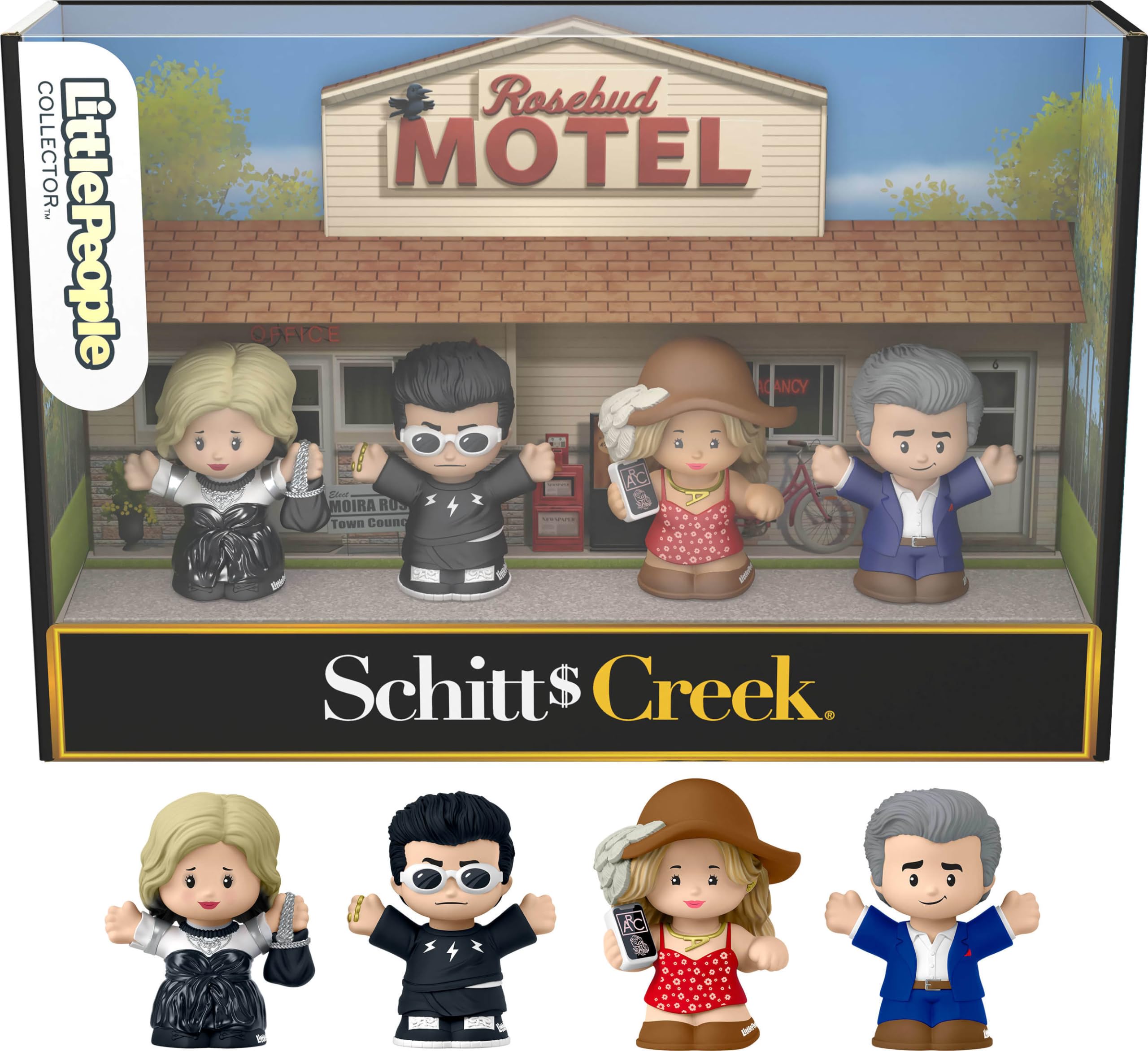 Little People Collector Schitt’s Creek Johnny Rose figure for shelf display and nostalgia.