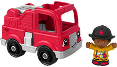 Little People Fisher-Price firetruck front view shows a durable toy for imaginative play.