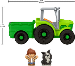 Batteries included for immediate play with the Fisher-Price Little People tractor.