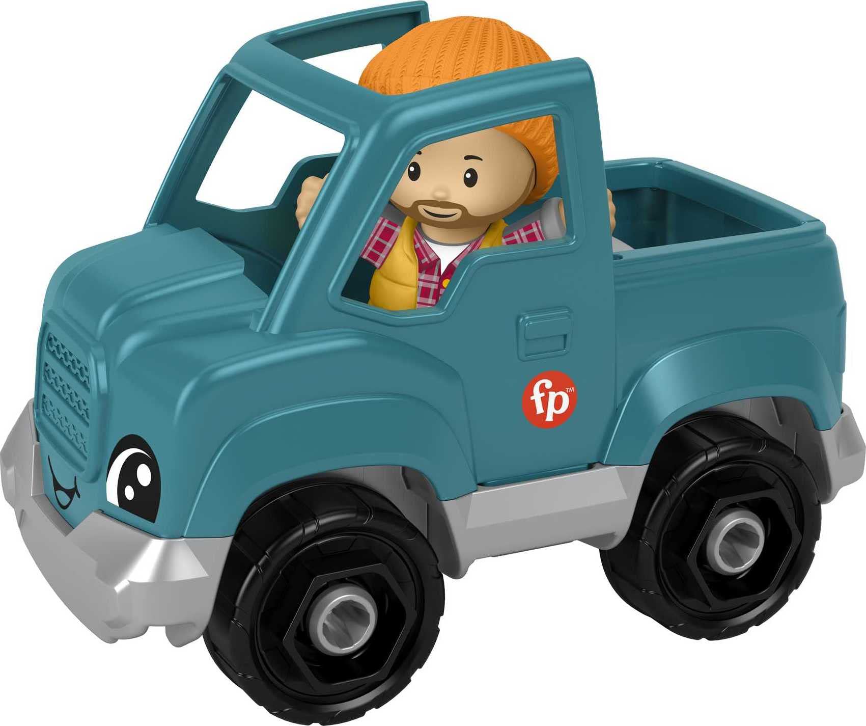 Little People Pick-up Truck side view—durable toddler toy for storytelling.