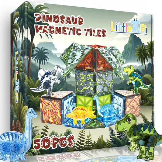 Little Pi dinosaur tiles building set boosts imaginative play.