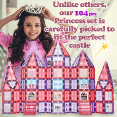 Little Pi magnetic tiles with windows and doors for creative castle construction.