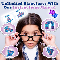Little Pi magnetic tiles set with stairs sparks creative problem-solving in kids.