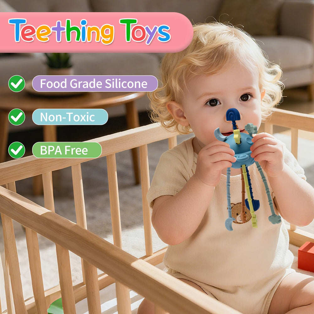 Little Rawr bath-time toy blue is splash-friendly for water play