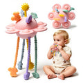Little Rawr silicone sensory toy with pull ropes enhances fine motor exploration