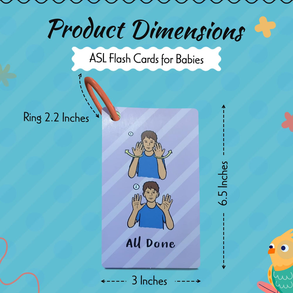 Little Signs Collection ASL flash card includes a secure ring for easy organization.
