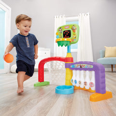 Little Tikes 3-in-1 Sports Zone backboard lights signal made shots, adding excitement.