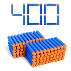 Little Valentine 400-dart refill closeup shows soft foam tips for safe Nerf battles.